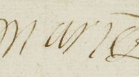 Detail of image showing the signature of Mary Queen of Scots. National Records of Scotland reference GD112/40.