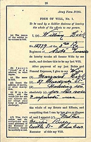 Will of William Dick NAS ref. SC70/8/278