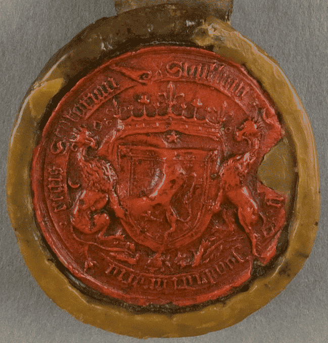 Image shows the seal from the grant of land by James IV under his privy seal, 1489. National Records of Scotland reference: RH6/544