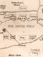 Image shows detail of an engraving of the battlefield at Flodden.
