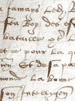 Image shows detail from a letter from Louis XII of France, 1513. National Records of Scotland reference: SP2/21/107