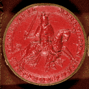 Image shows the first Great Seal of King Robert I. National Records of Scotland reference RH17/1/21