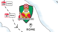 Image shows part of a map of 14th century Europe.