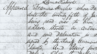 Image shows part of a witness statement in the case of John O'Neill, a climbing boy, in 1840. National Records of Scotland reference JC26/1840/286.