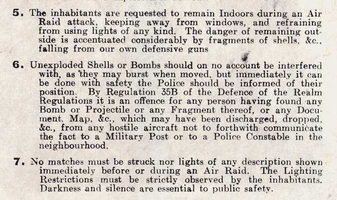 Image of part of the notice to the general public in March 1917 (National Records of Scotland reference: GD18/6182)