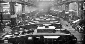 Mark VIII tanks in the erecting shop. National Records of Scotland reference: BR/LIB(S) 5/63