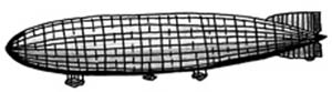 Drawing of a zeppelin airship.