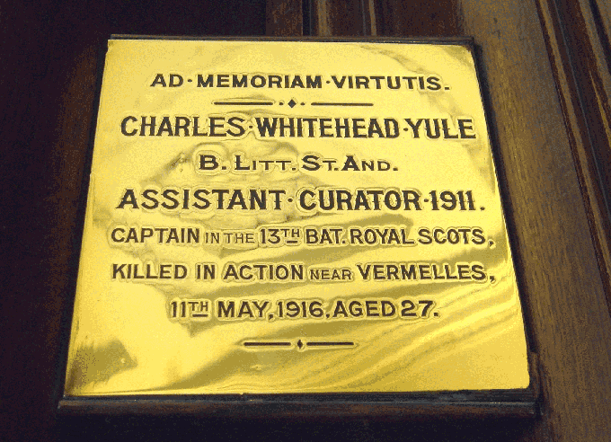 Image of plaque displayed in General Register House in Edinburgh
