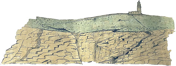 Drawing of the Flannan Isles lighthouse, image © RCAHMS/Northern Lighthouse Board