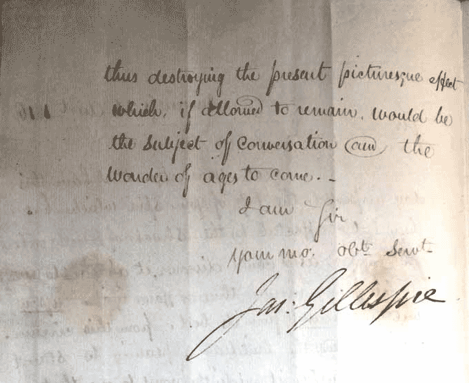 Letter from James Gillespie Graham, architect, to the Provost of Inverness, page 2. National Records of Scotland reference: GD23/6/547