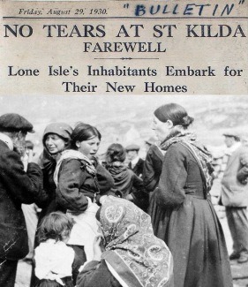 Image of St Kildans leaving the island