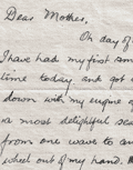 Detail from letter from John Douglas Hume to his mother. National Records of Scotland reference: GD486/85