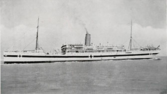 The image shows the hospital ship, the 'Devanha'. National Records of Scotland reference: GD486/187