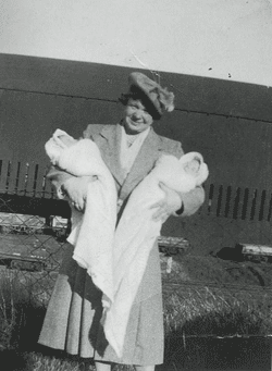 Image shows May McAllister or Donoghue with her twin granddaughters, 1952. Reproduced courtesy of the Scottish Council of Law Reporting website (www.scottishlawreports.org.uk).