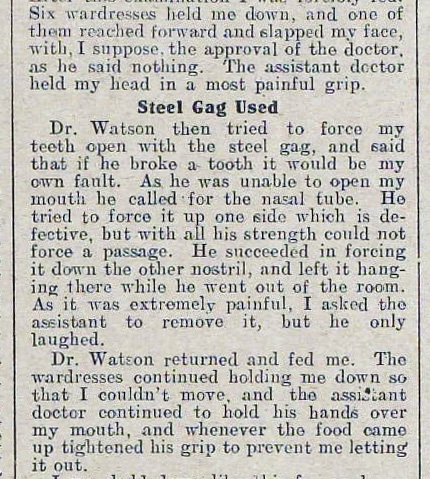 Extract from Fanny's account of her experience of imprisonment, published in the suffragette newspaper, Votes for Women. National Records of Scotland reference HH16/43/6