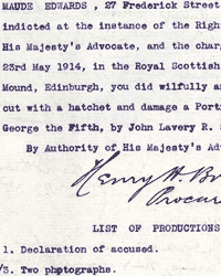 Extract from the indictment of Maude Edwards, National Records of Scotland reference SC39/66/81 p. 177