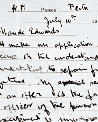 Extract from Maude Edwards' request for release, National Records of Scotland HH16/47