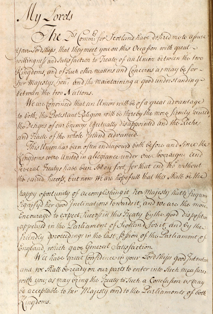 The image shows the reply by the Earl of Seafield to the Lord Keeper of the Great Seal, National Records of Scotland, reference PA18/2 pp.11-12