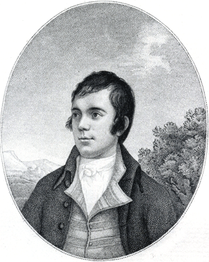 The image shows Robert Burns, from 'The Complete Poetical Works of Robert Burns' vol.1, William Scott Douglas, 1887