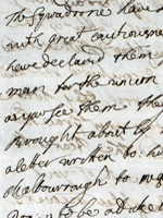 The image shows an extract from a letter from the Duke of Hamilton to his mother, National Records of Scotland, Hamilton Papers, reference GD406/1/7854