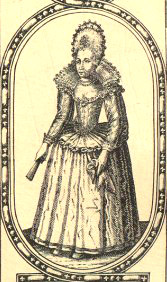 Image shows a detail of Queen Anne from the Map of the Kingdom of Scotland, 1610. National Records of Scotland reference: RHP13899/1. Reproduced by permission of the National Library of Scotland